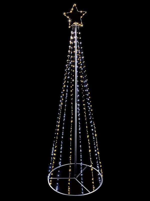 13ft Pin Wire LED Pyramid Pre-Lit Christmas Tree with Top Star