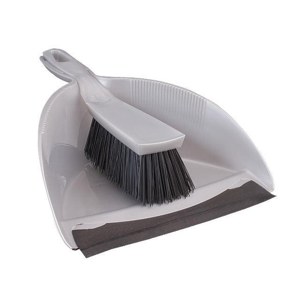 Household Dust Pan And Brush Set - Stiff Bristle
