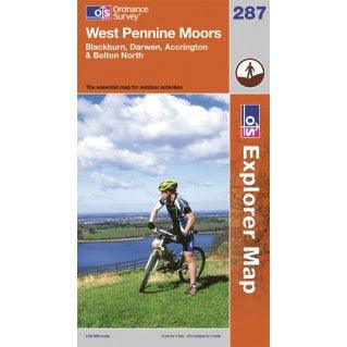 OS Explorer Map 287 - West Pennine Moors Blackburn Darwen & Accrington