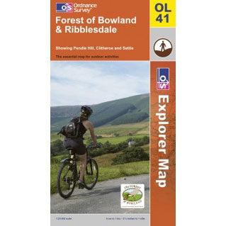 OS Explorer Map OL41 - Forest of Bowland & Ribblesdale Pendle Hill Clitheroe & Settle