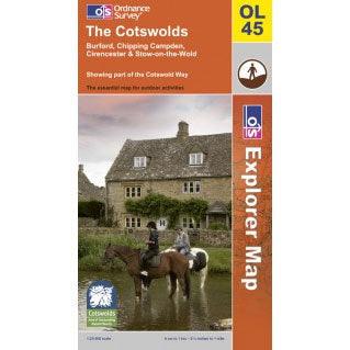 OS Explorer Map OL45 - The Cotswolds Burford Chipping Campden Cirencester & Stow-on-the Wold