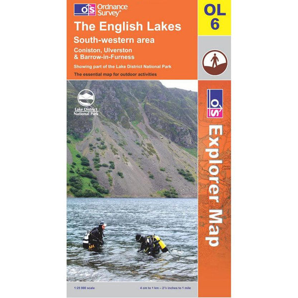 OS Explorer Map OL6 - The Lake District: SW area Coniston Ulverston & Barrow-in-Furness