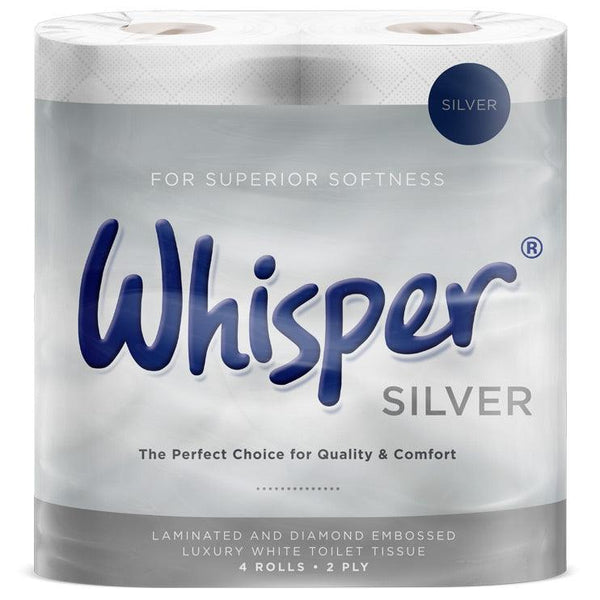 Whisper Silver Soft 2 Ply Toilet Tissue - 4 Rolls