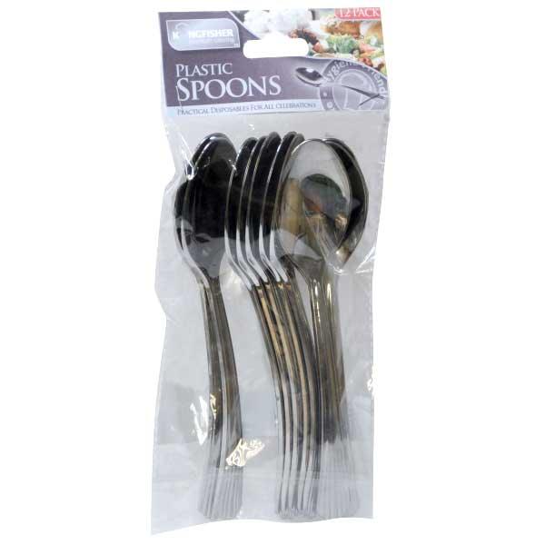 12 Pack Premium Silver Plastic Spoons