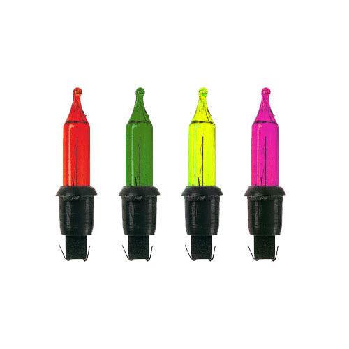 12 Volt Push-In Christmas Light Bulbs - Pack of 4 Multi Coloured