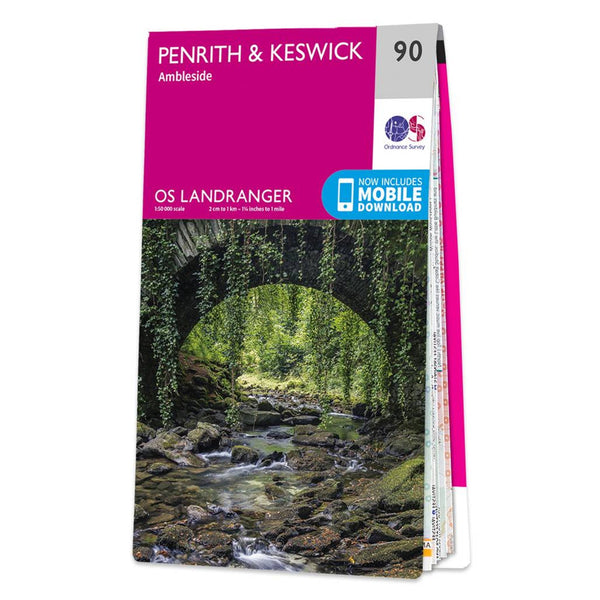 OS Landranger Map 90 Penrith & Keswick Ambleside