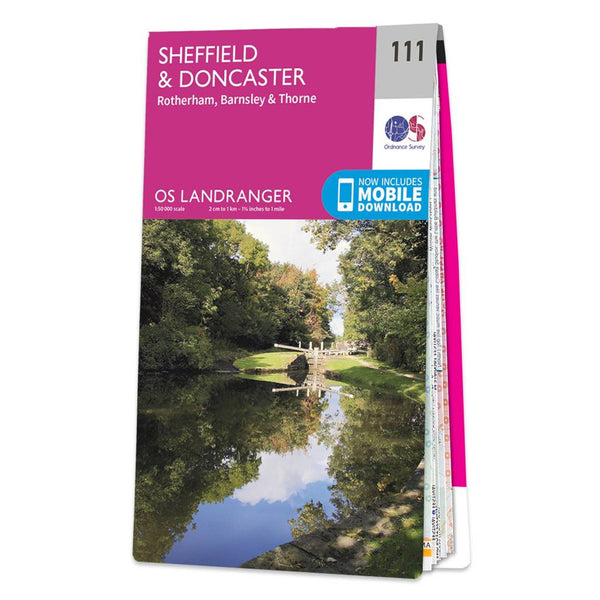 OS Landranger Map 111 Sheffield & Doncaster Rotherham Barnsley & Thorne