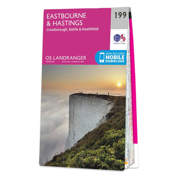 OS Landranger Map 199 Eastbourne & Hastings Crowborough Battle & Heathfield