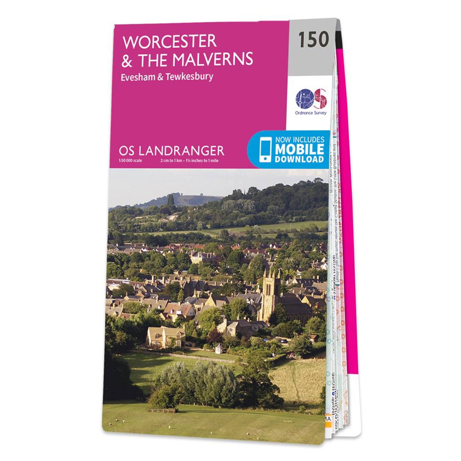 OS Landranger Map 150 Worcester & The Malverns Evesham & Tewkesbury ...