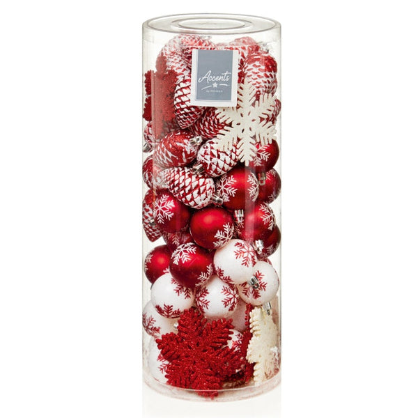 Christmas Red And White Tree Decoration Set - 84-piece