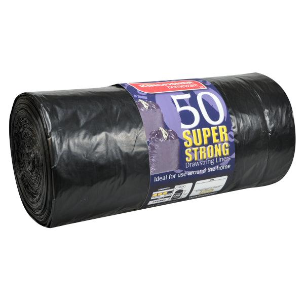 50 Pack of Super Strong Drawstring Bin Liners