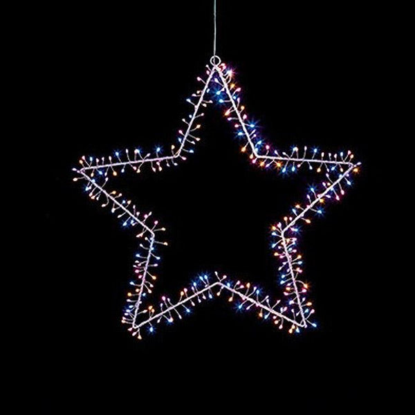 60cm Ultrabrights LED Hanging Christmas Star with Timer - Rainbow