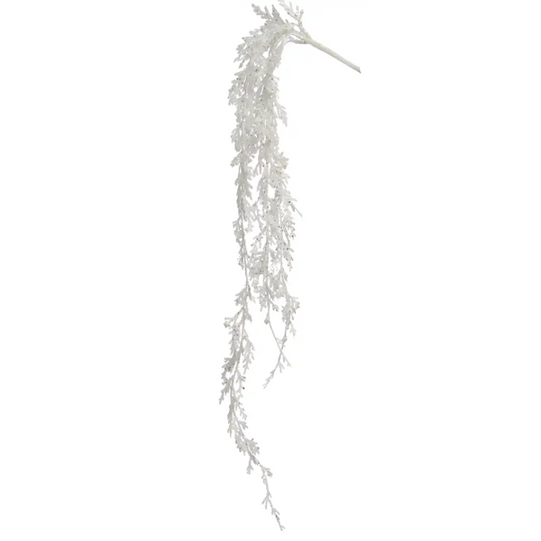 Festive 75cm White Glitter Juniper Spray