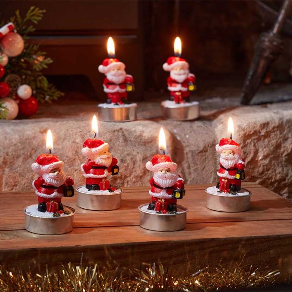 Three Kings Santa Christmas Tealight Candles - Set of 6