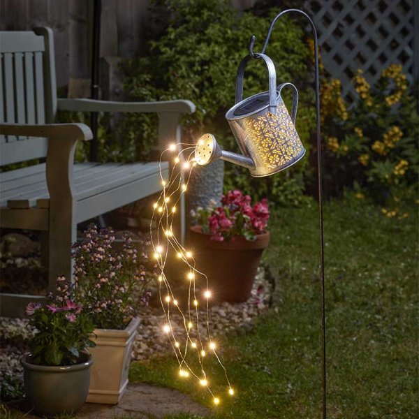 Firefly Decor Watering Can Solar Stake Light