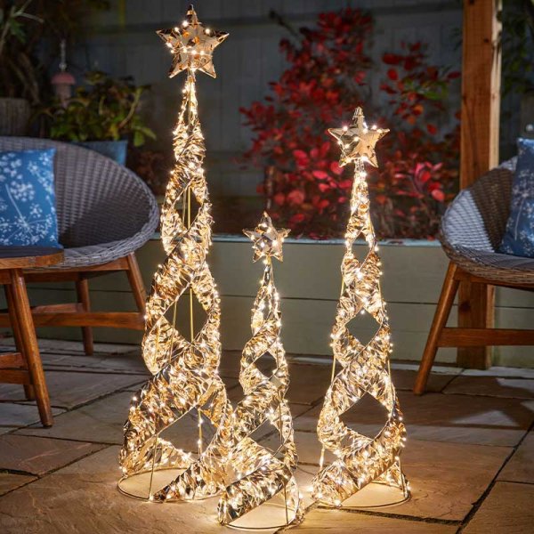 Three Kings OpaLight Starbelisk Indoor GoldTwist Festive Tree - 100cm