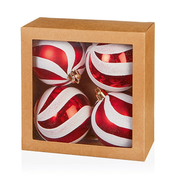 Christmas 4 Piece Candy Cane Baubles - 80cm