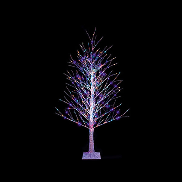 Premier Birch Tree With 300 LED Rainbow Lights - 1.2 Metre