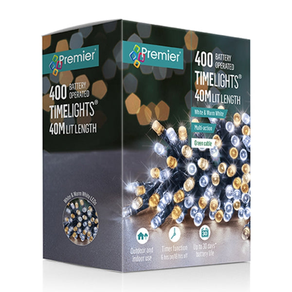 Premier 400 Multi-Action Battery Operated White & Warm White LED Lights
