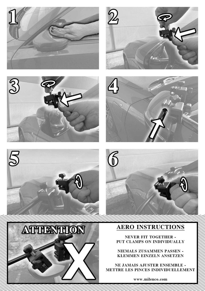 Milenco Aero 4 Towing Mirrors Instruction Sheet