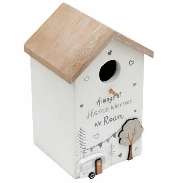 22cm Wooden Garden Bird House with Caravan Decoration