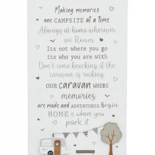 Caravan Wooden Wall Plaque 25 x 40cm