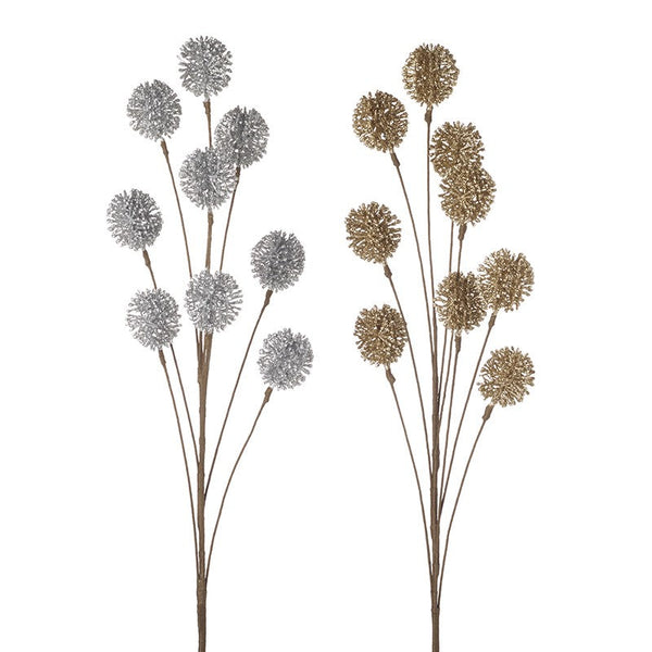 Christmas Flower Stem – Silver or Gold Decorative Spray (85cm)