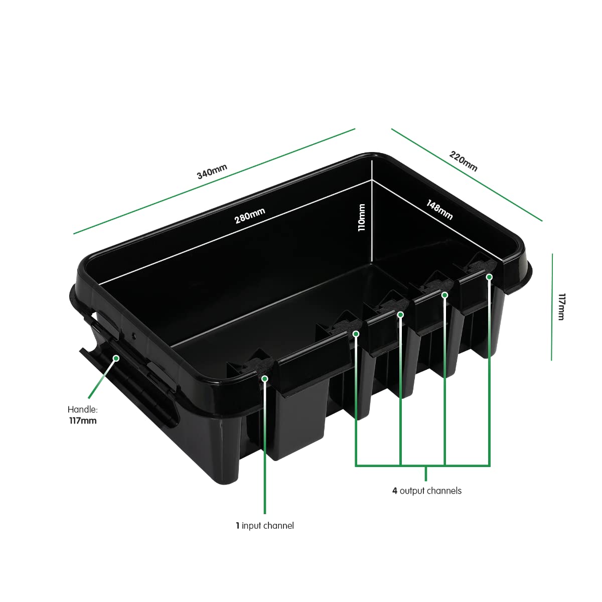 DriBox Medium Weatherproof Electrical Connection Box. IP55, Black ...