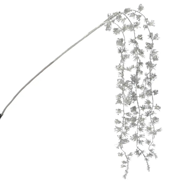 Festive 45cm Silver Glitter Drop Stem