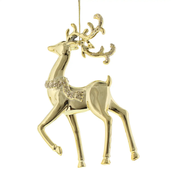 Festive 14cm Classic Gold Reindeer Tree Decoration