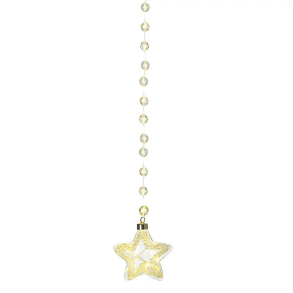 Large Illuminated Glass Christmas Garland with Star