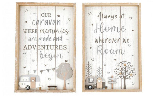 Wooden Caravan Plaque 20 x 30cm
