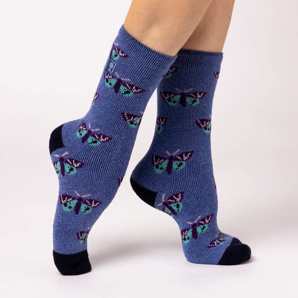 Heat Holders Women's RHS Lite Socks - Butterflies Denim