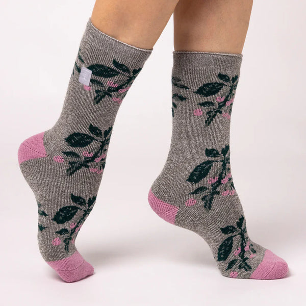 Heat Holders Womens RHS Lite Socks - Berries Grey