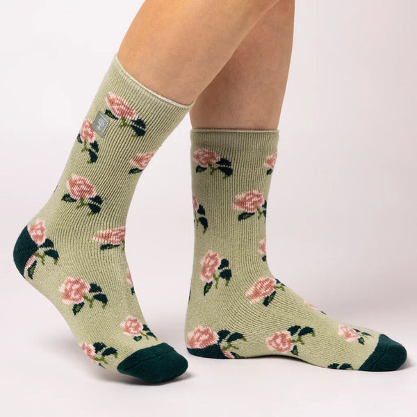Heat Holders Lite RHS Socks 4-8 - Roses sage