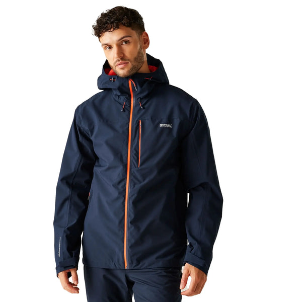 Regatta Men's Birchdale II Waterproof Jacket - Navy Tangerine Tango