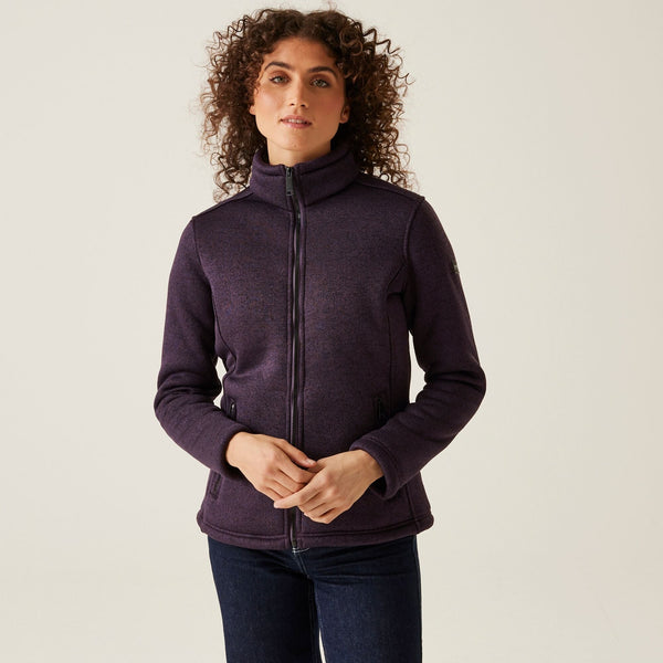 Regatta Women's Razia II Full Zip Bonded Fleece - Deep Plum Black