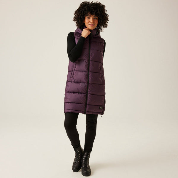 Regatta Women's Ganella Baffled Longline Gilet - Deep Plum