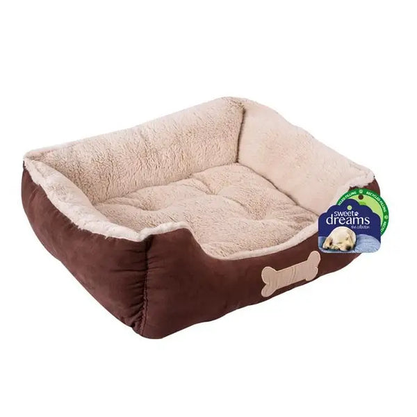 Sweet Dreams Faux Suede Pet Bed Large - 71cm x 58cm x 25cm
