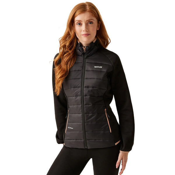 Women's Regatta Clumber V Hybrid Jacket - Black Warm Taupe