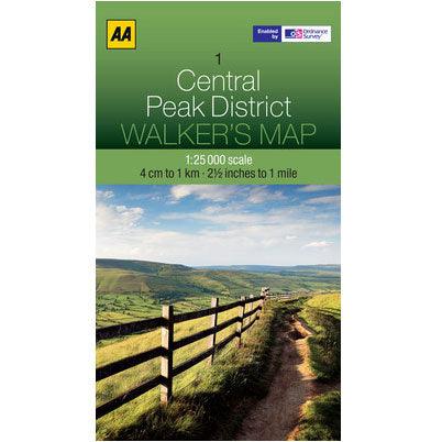 AA Walkers Map 1: Central Peak District