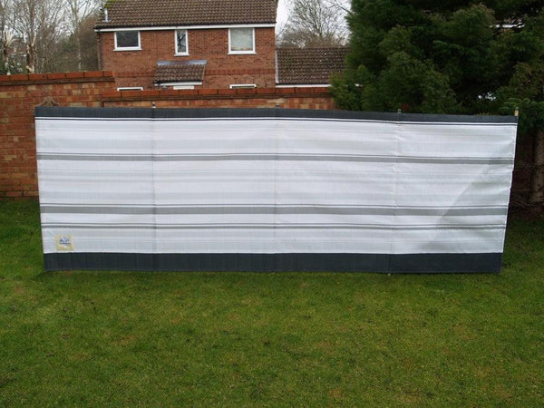 Deluxe 5 Pole Windbreak With Awning Channel Fixing - Grey