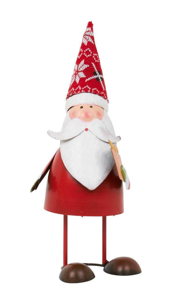 Bouncing Santa Claus with Present - 30cm Metal Spring Christmas Figurine
