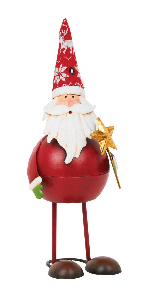 Bouncing Santa Claus With Star - 44cm Metal Spring Christmas Figurine