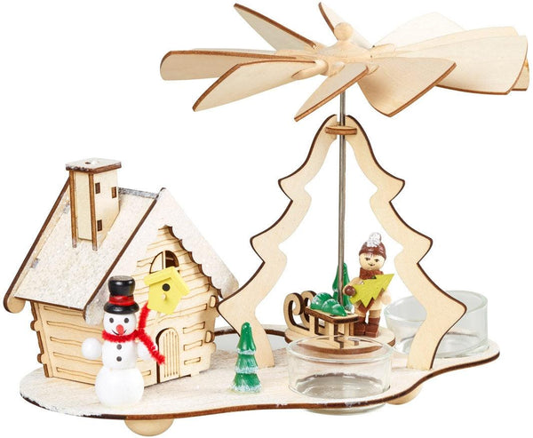 Christmas Tealight Pyramid Smokehouse Incense Burner - Snowman