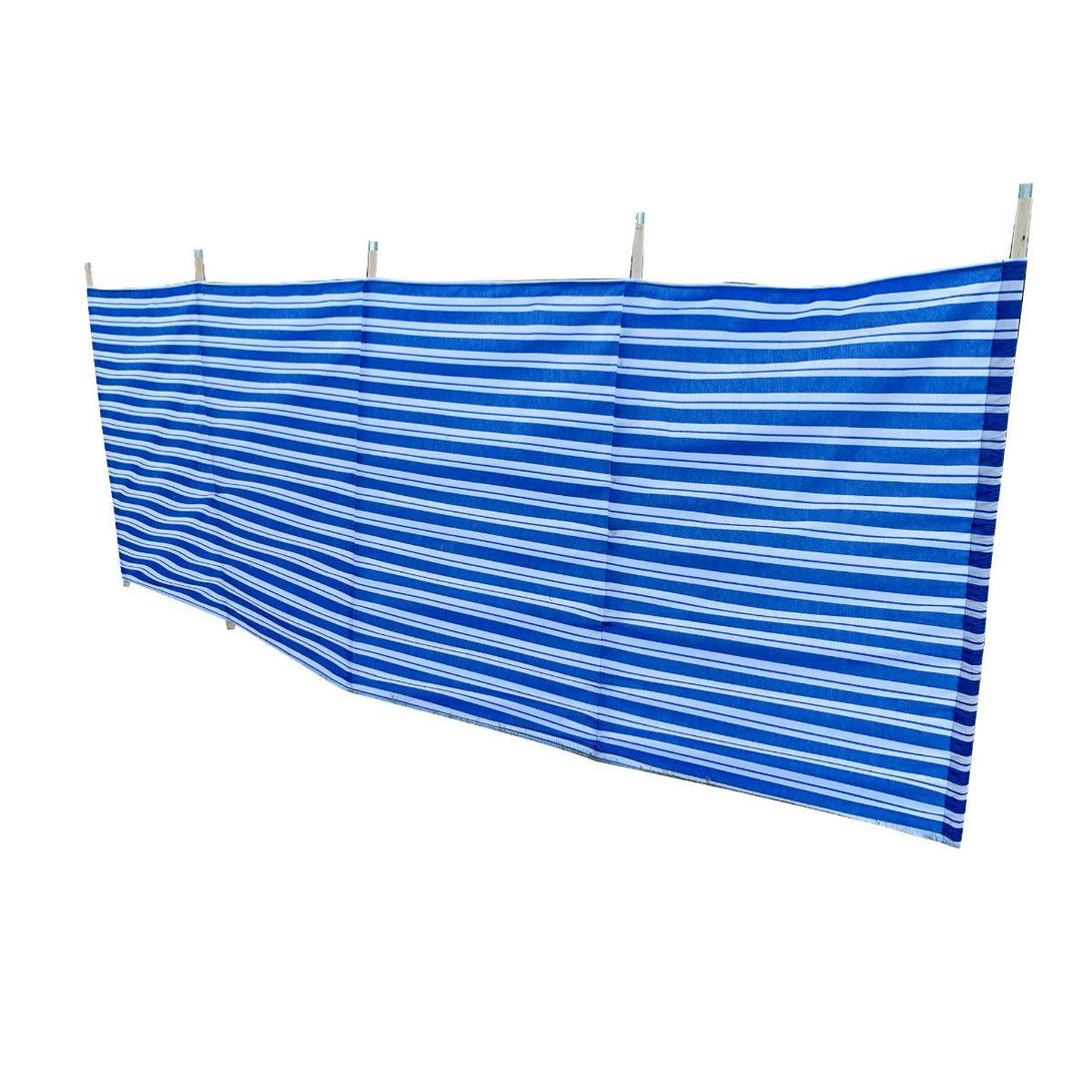 Deluxe 345cm 5 Pole Windbreak with Awning Channel Fitting - Blue - Towsure