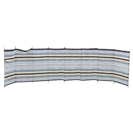 Deluxe 9 Pole Windbreak With Awning Channel Fixing - Sand / Grey Striped