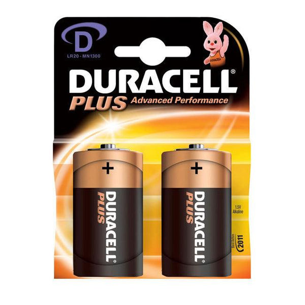 Duracell Plus D (LR20 / MN1300) Batteries - Pack Of 2