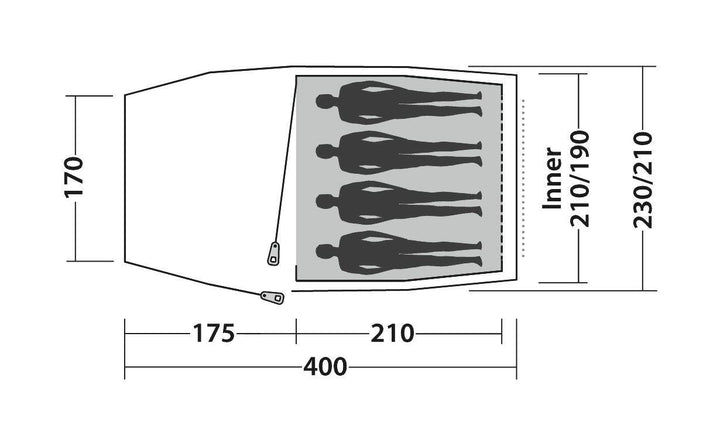 Easy Camp Magnetar 400 4-Berth Tent - Towsure