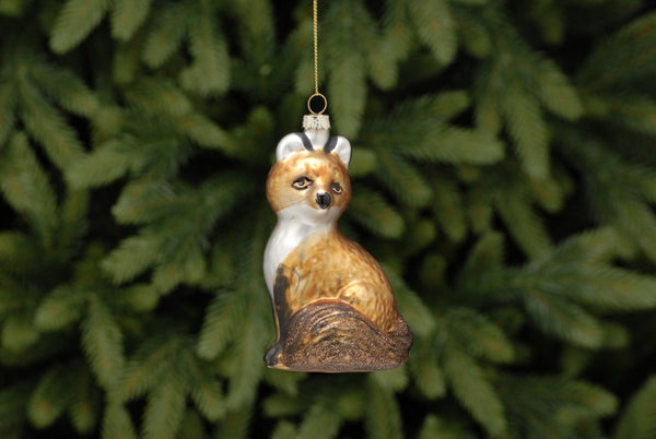 Festive 12cm Glass Fox Decoration - Towsure